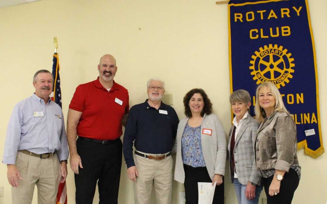 (L) to (R): PDG Leigh Hudson, Sponsor Mike Mullins, Sponsor Leigh Malloy, New Inductee Kristin Feld, President Tara Abernathy, Pres-Elect Dana Wooten