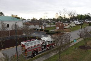 What a great view from the Clayton Fire Department Ladder Truck Going Up