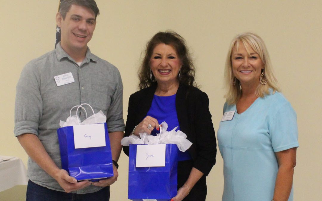 Greg Adamson - Community Service Chair - Donna McDowell White - Programs Chair - President Dana Bales Wooten