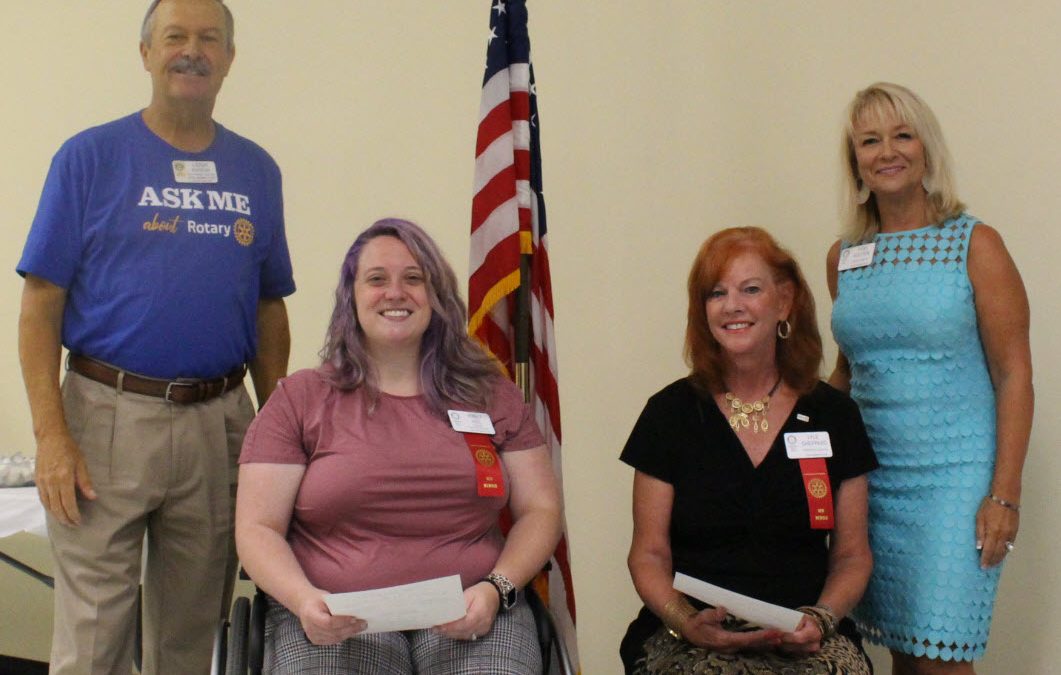 (L) to (R) PDG Leigh Hudson - Amber Hill - Lyle Sheppard - Club President Dana Bales Wooten